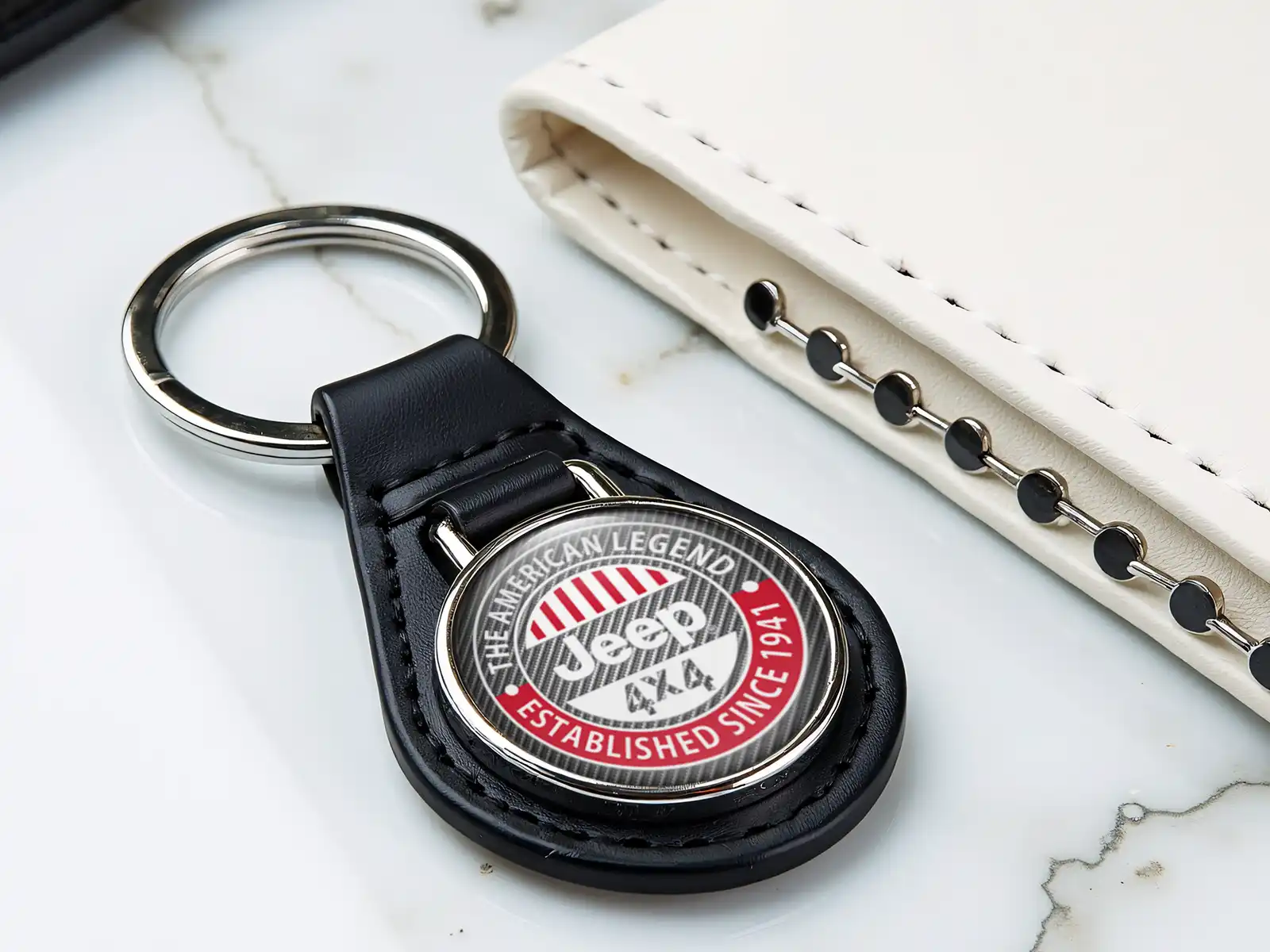 Jeep Luxury Keychain High-Quality Leather S Racing Style